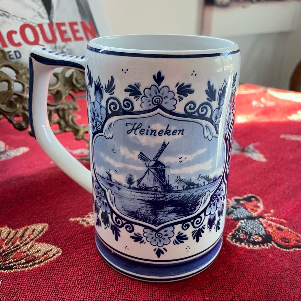 Delft Blue Mug Heineken Made in Holland Windmill Beauty!